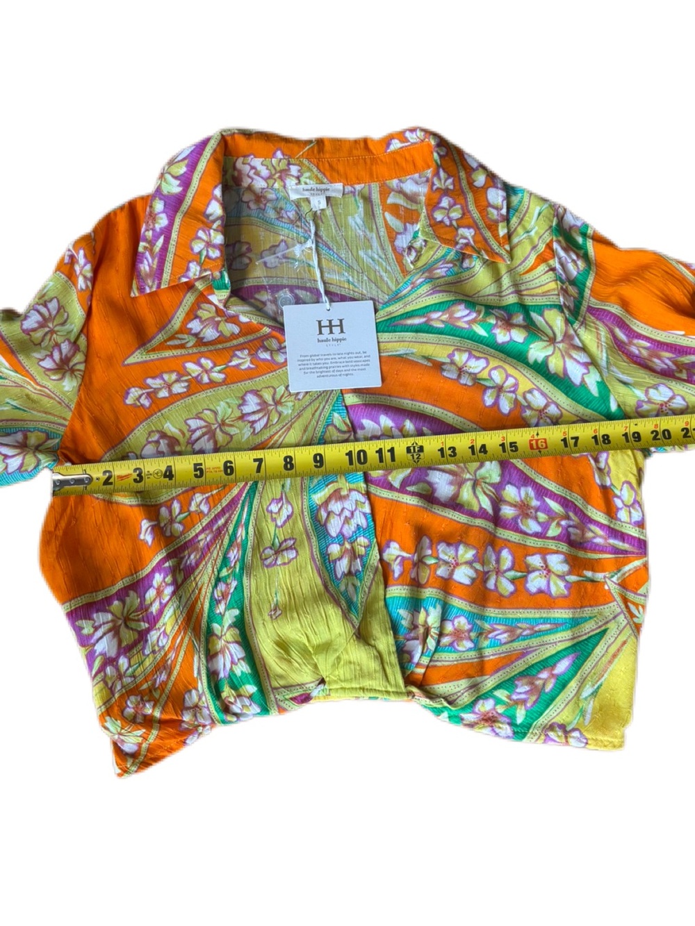 NWT Haute Hippie Floral Paisley Faux Wrap Cropped Boho Blouse - Small - Picture 7 of 8